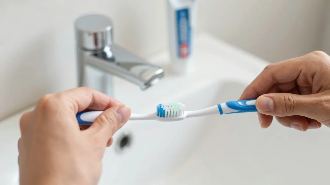 Měkká zubní štětice s kruhovými pohyby při čištění zubů