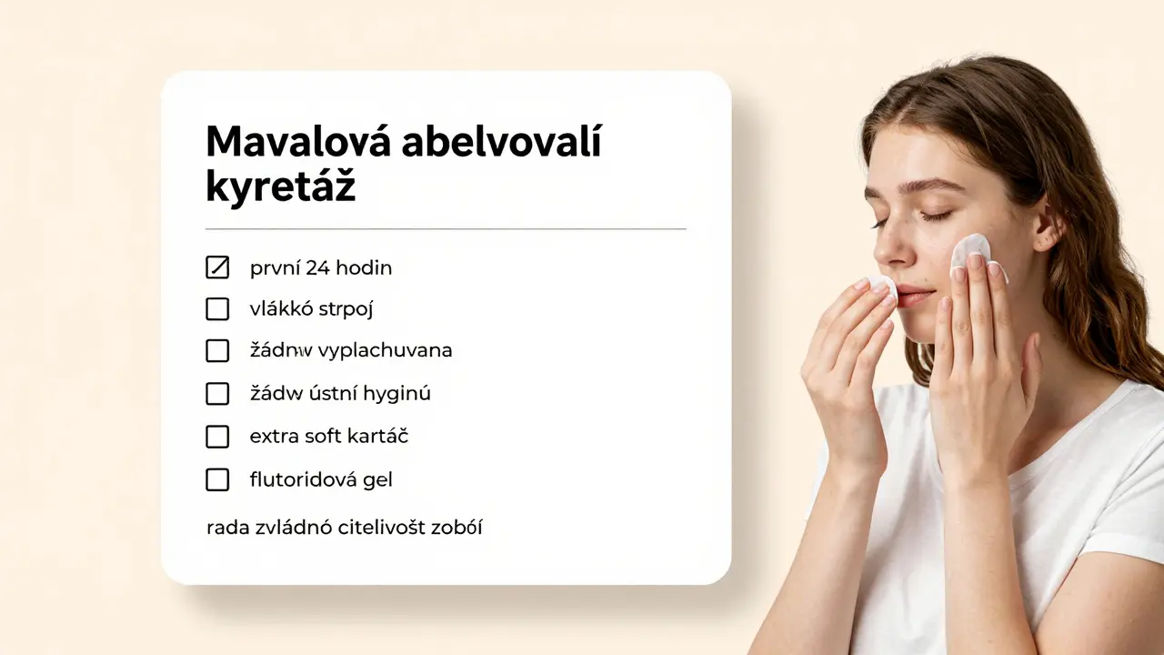 Fotografie zubního hygienika ukazujícího pacientovi správnou techniku čištění mezizubních prostor pomocí interdentálního kartáčku. Pacient má klidný výraz, scéna probíhá v moderní, světlé ordinaci. Důraz na edukativní aspekt a partnerský vztah mezi odborníkem a pacientem.